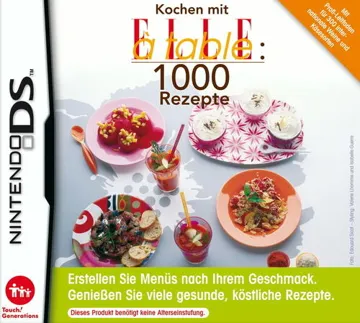 1000 Cooking Recipes from Elle a Table (Europe) (En,Fr,De,Es,It) (NDSi Enhanced) box cover front